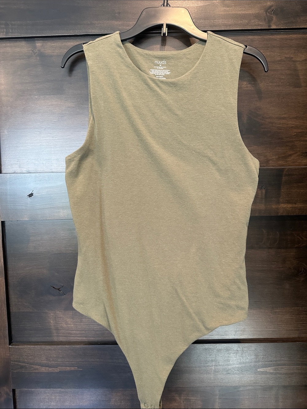 nuuds Olive Sleeveless Scoop-Neck Bodysuit